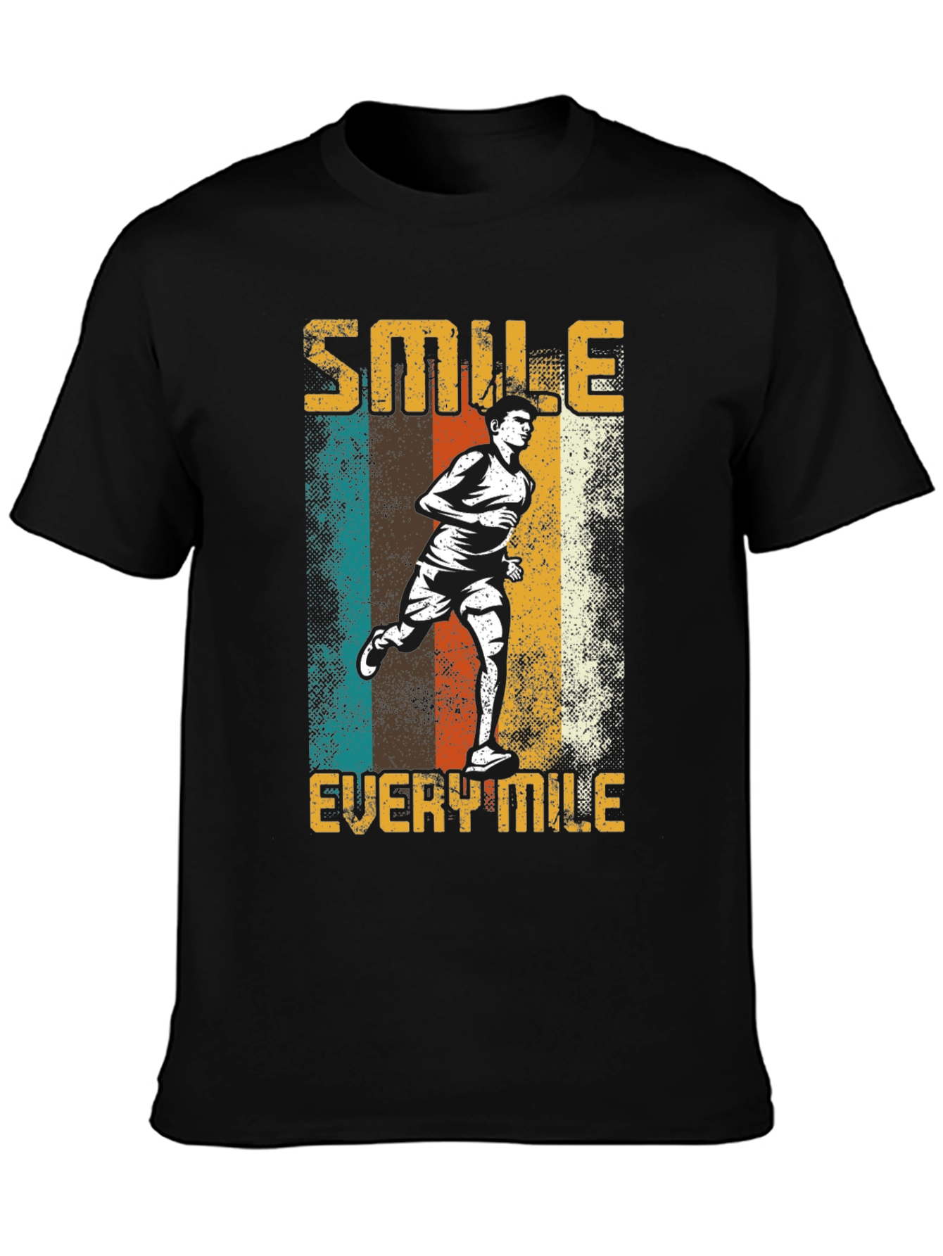 Smile Every Mile Retro Runner Graphic T-Shirt