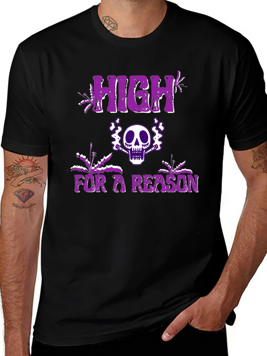 High For A Reason Graphic Tee - Black