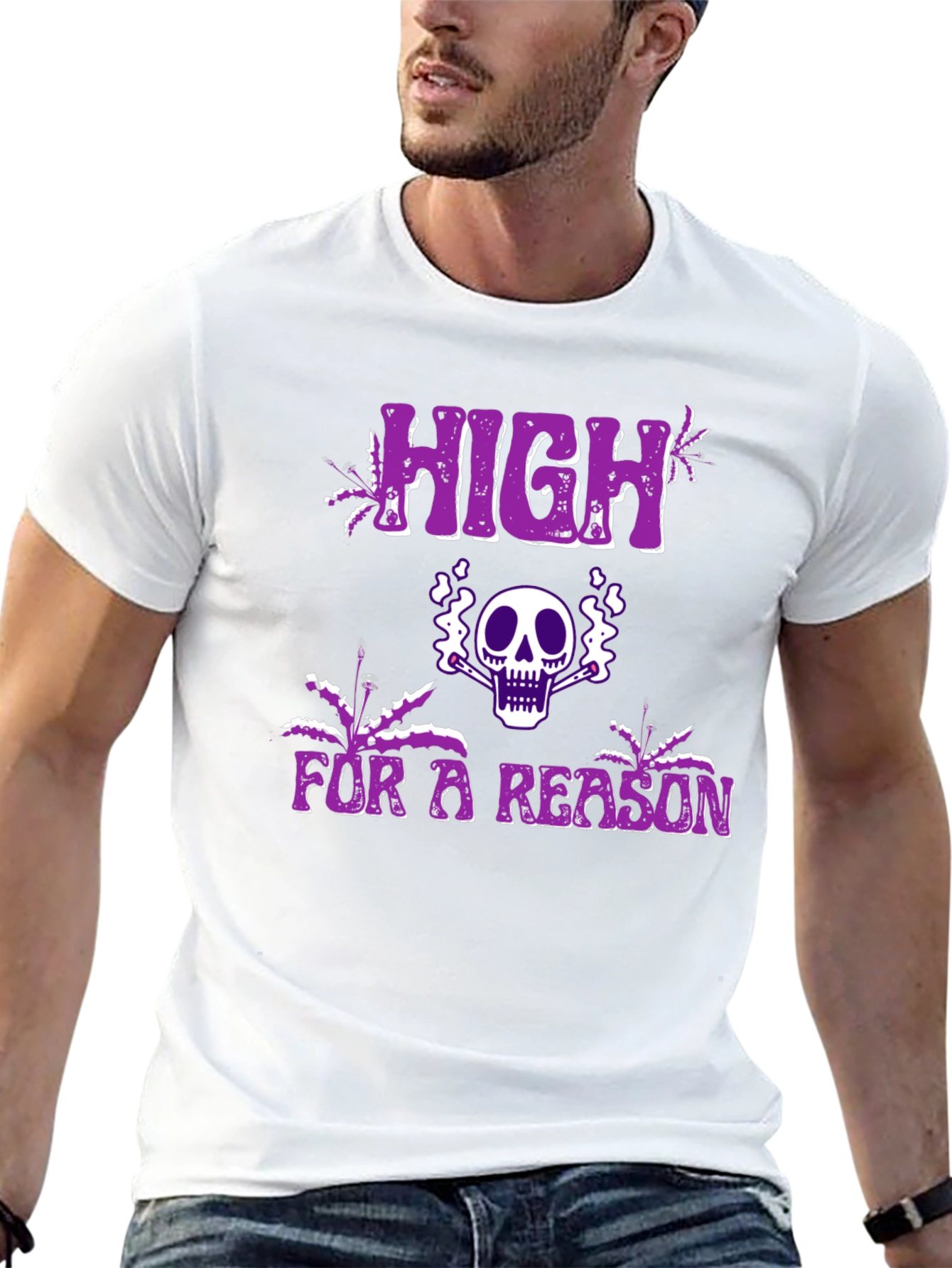 High For A Reason Graphic Tee - Black