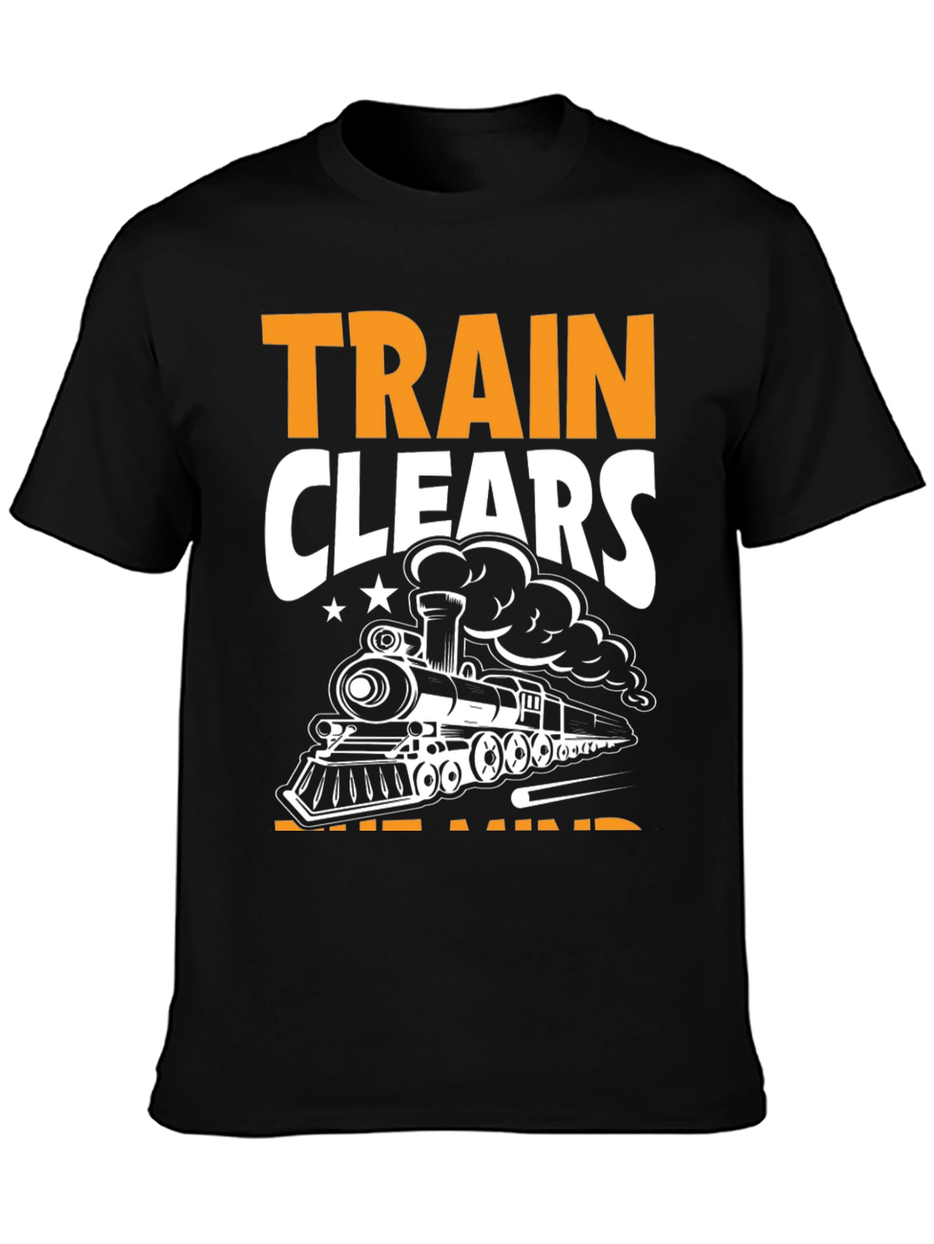 Train Clears the Mind Black T-Shirt