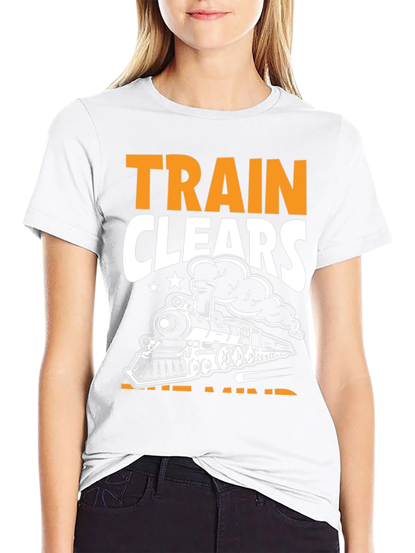 Train Clears the Mind Black T-Shirt