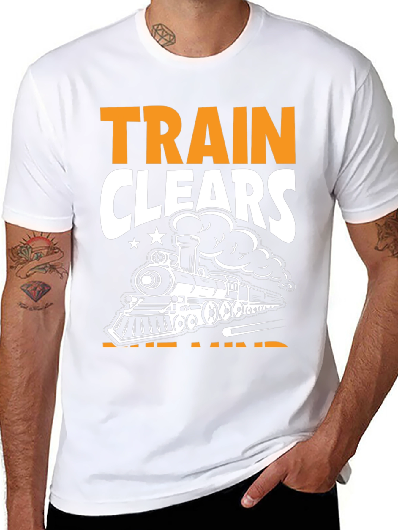Train Clears the Mind Black T-Shirt