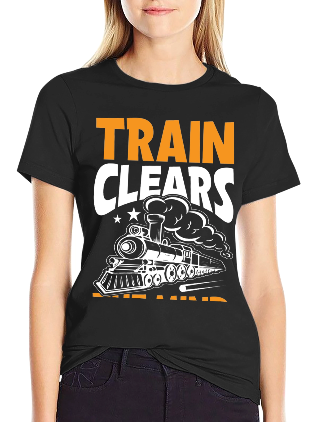 Train Clears the Mind Black T-Shirt