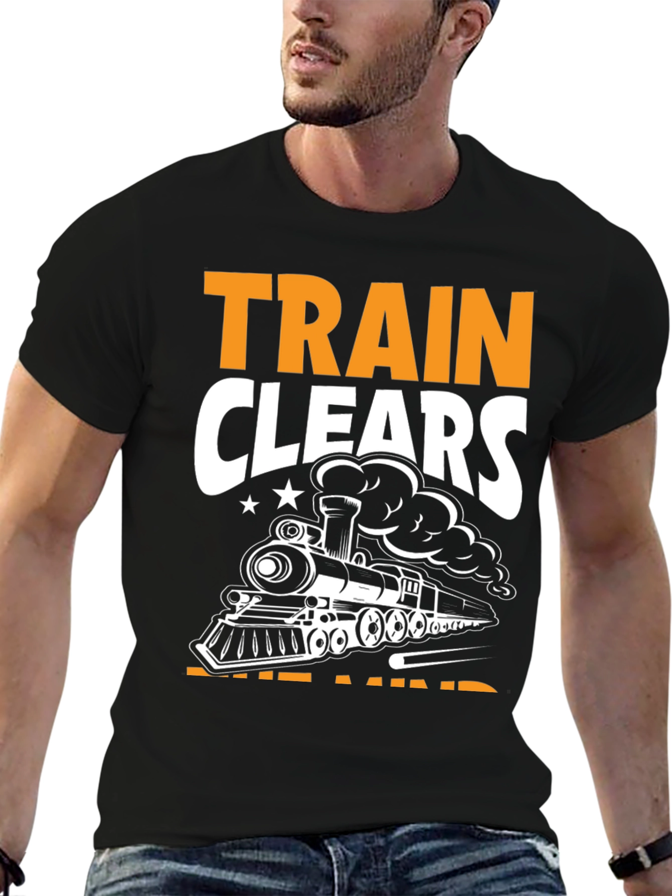 Train Clears the Mind Black T-Shirt