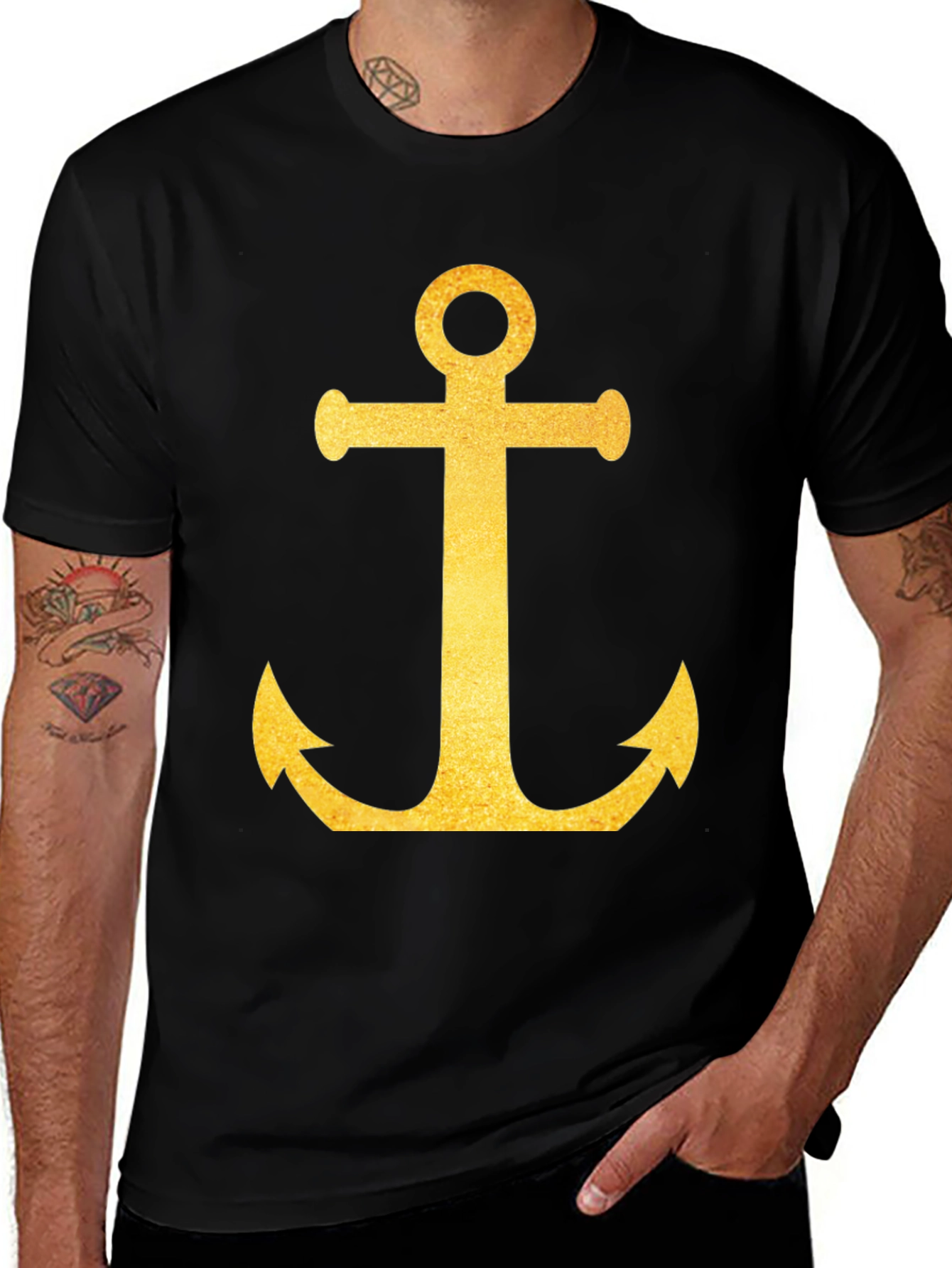 Golden Anchor Black T-Shirt