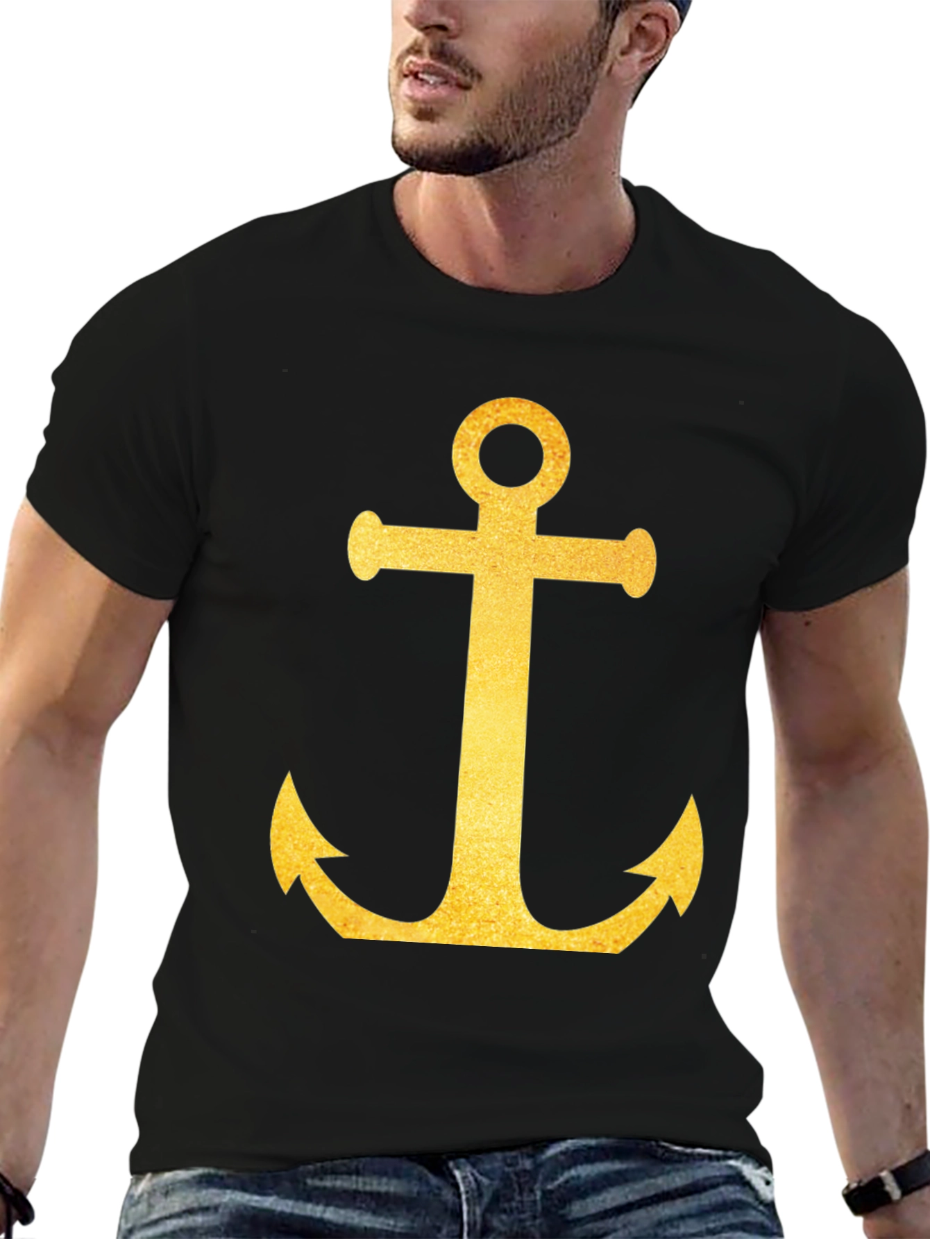 Golden Anchor Black T-Shirt
