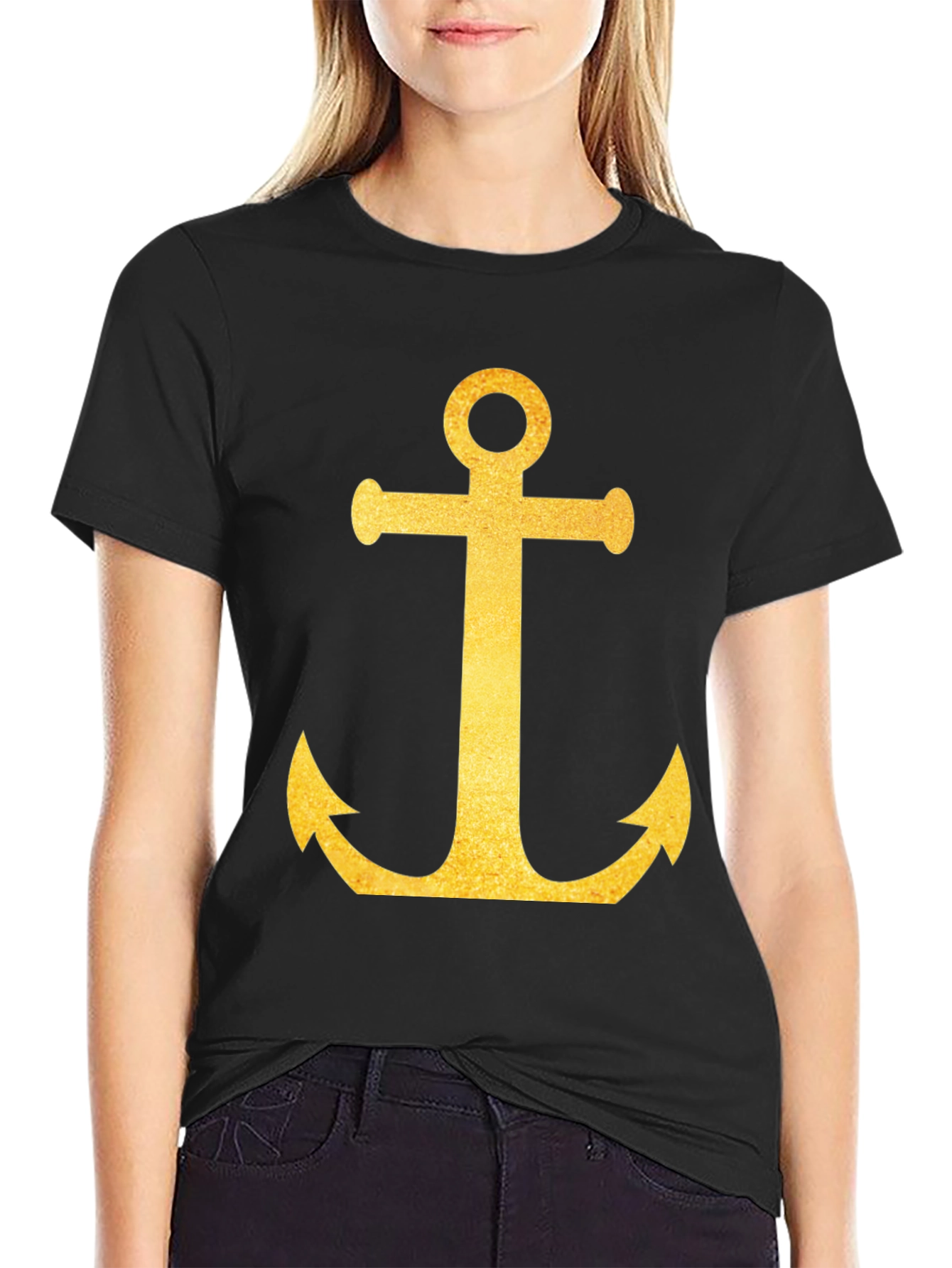 Golden Anchor Black T-Shirt