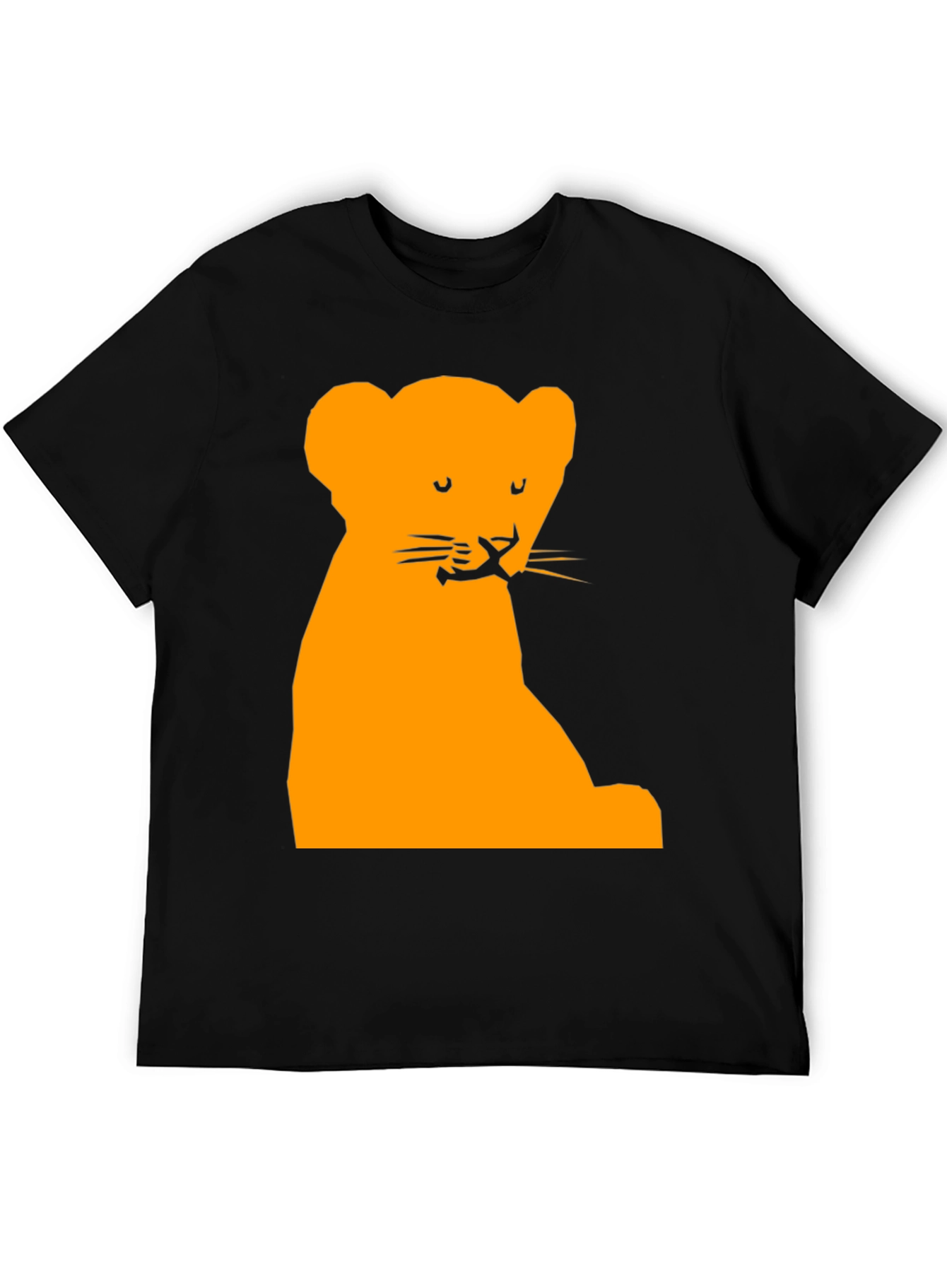 Lion Cub Graphic Tee - Soft Black Cotton