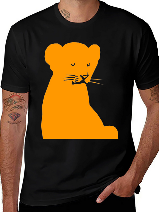 Lion Cub Graphic Tee - Soft Black Cotton