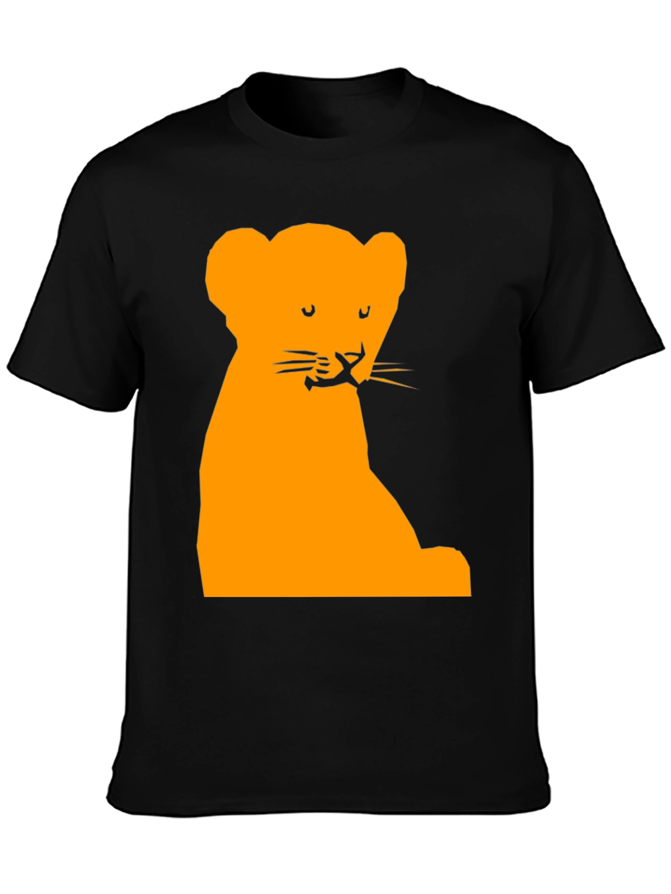 Lion Cub Graphic Tee - Soft Black Cotton