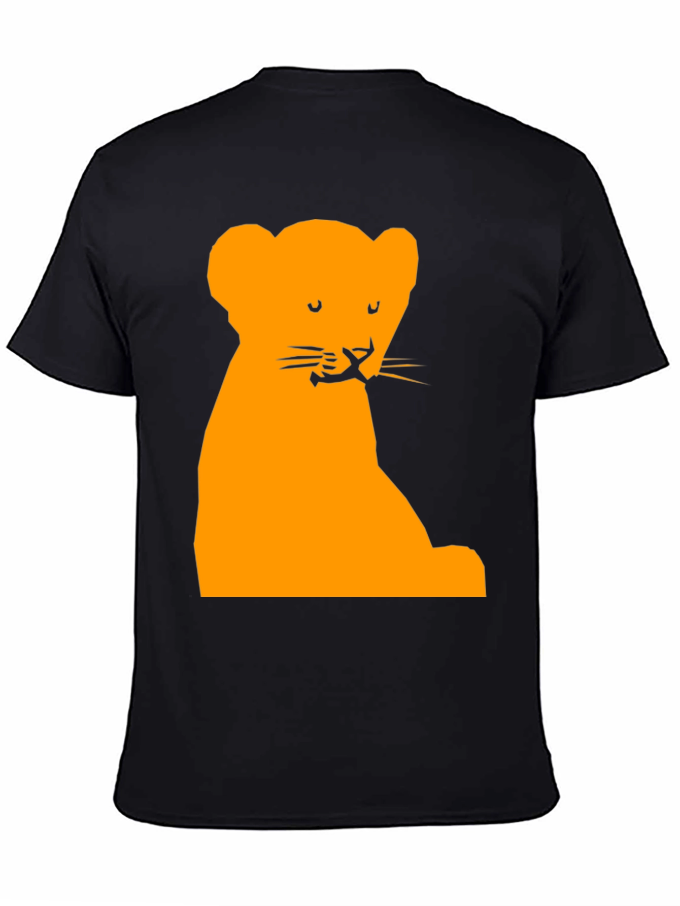 Lion Cub Graphic Tee - Soft Black Cotton