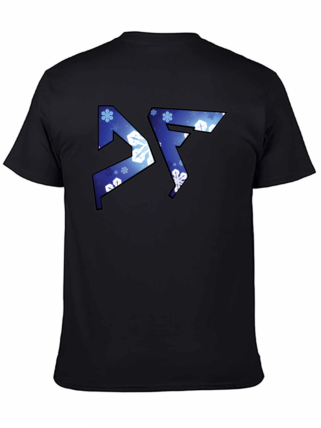Abstract Snowflake Graphic Black T-Shirt
