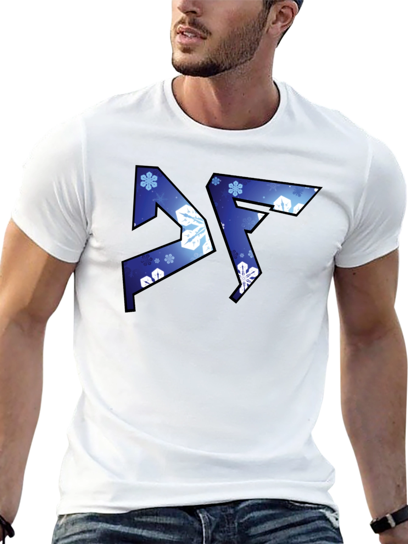 Abstract Snowflake Graphic Black T-Shirt