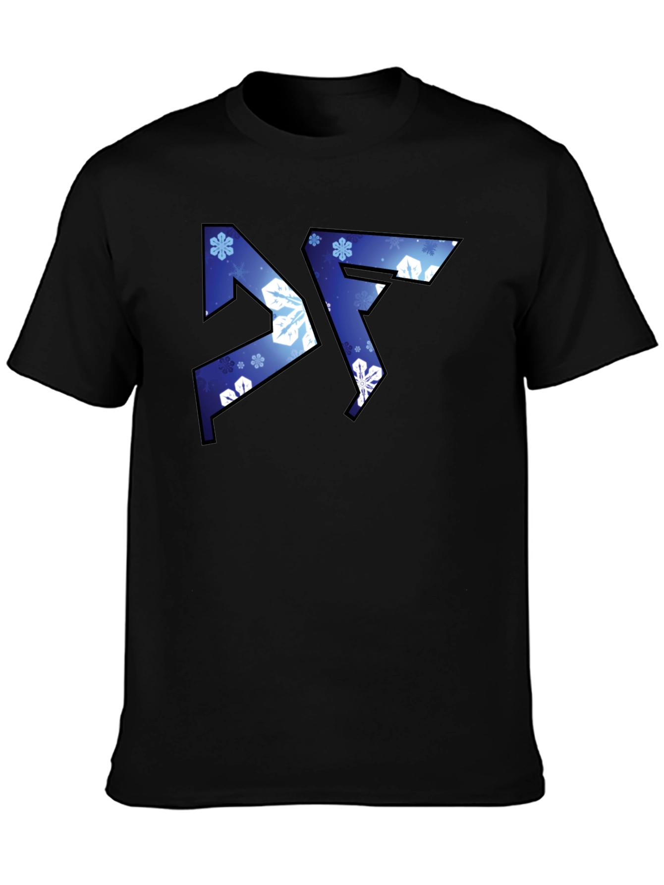 Abstract Snowflake Graphic Black T-Shirt