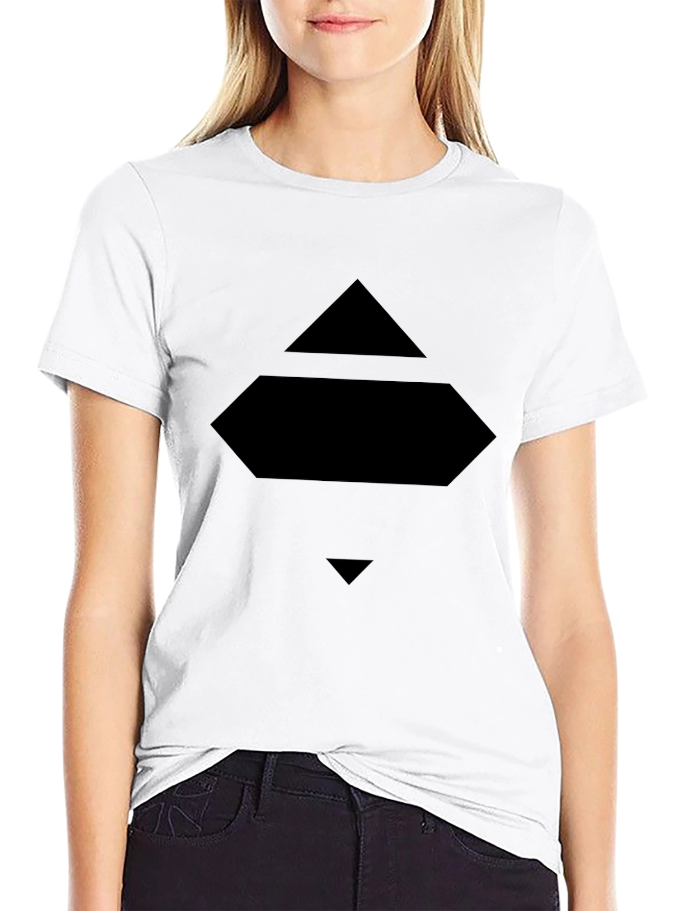 Geometric Graphic Black T-Shirt Modern Design Tee