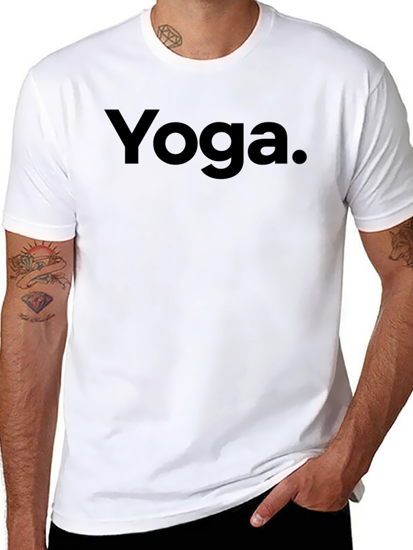 Yoga T-Shirt - Black Minimalist Design