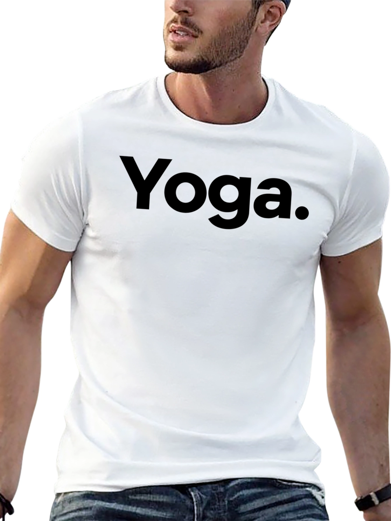 Yoga T-Shirt - Black Minimalist Design