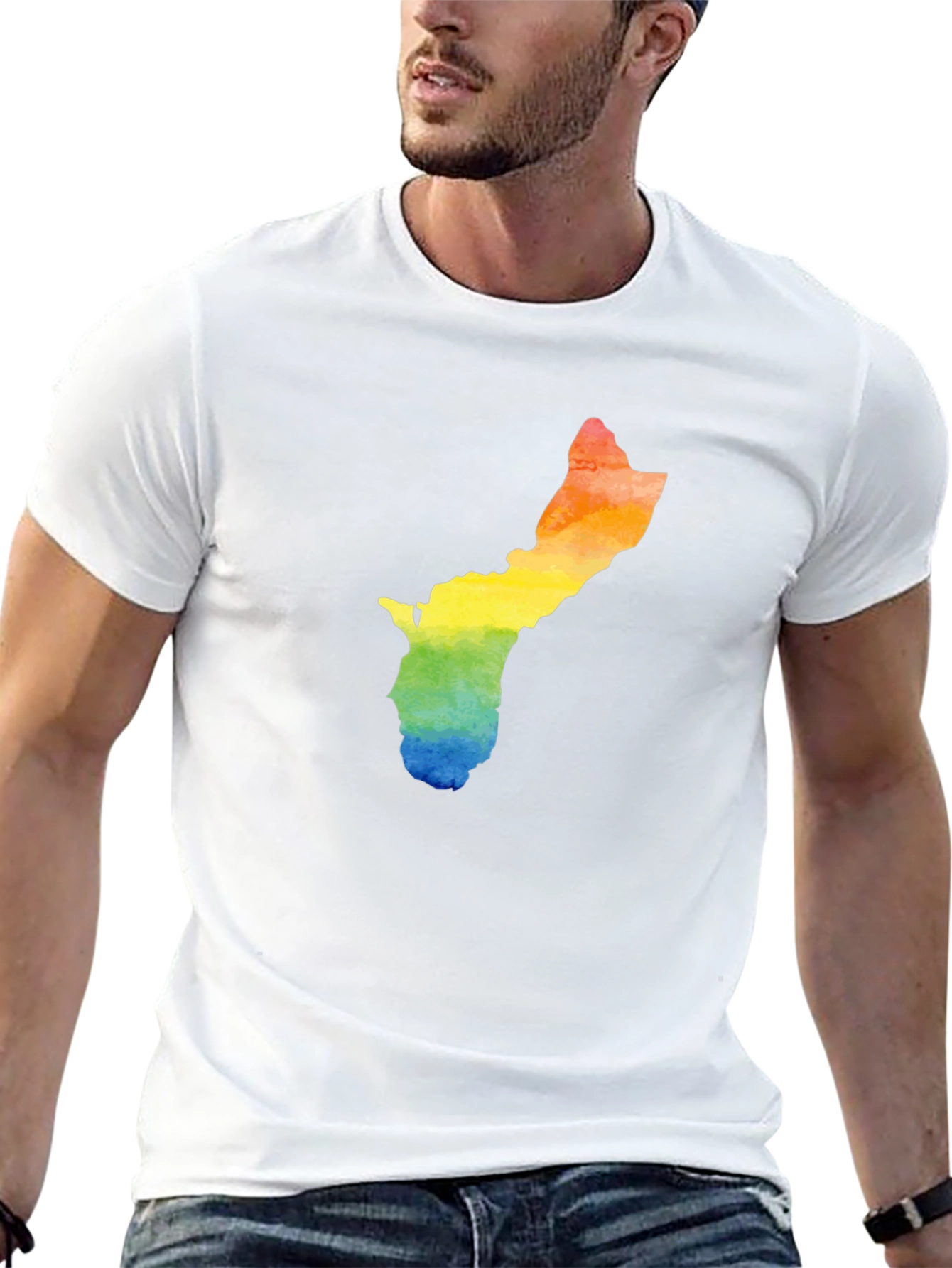 Rainbow Map T-Shirt - Black Cotton Tee
