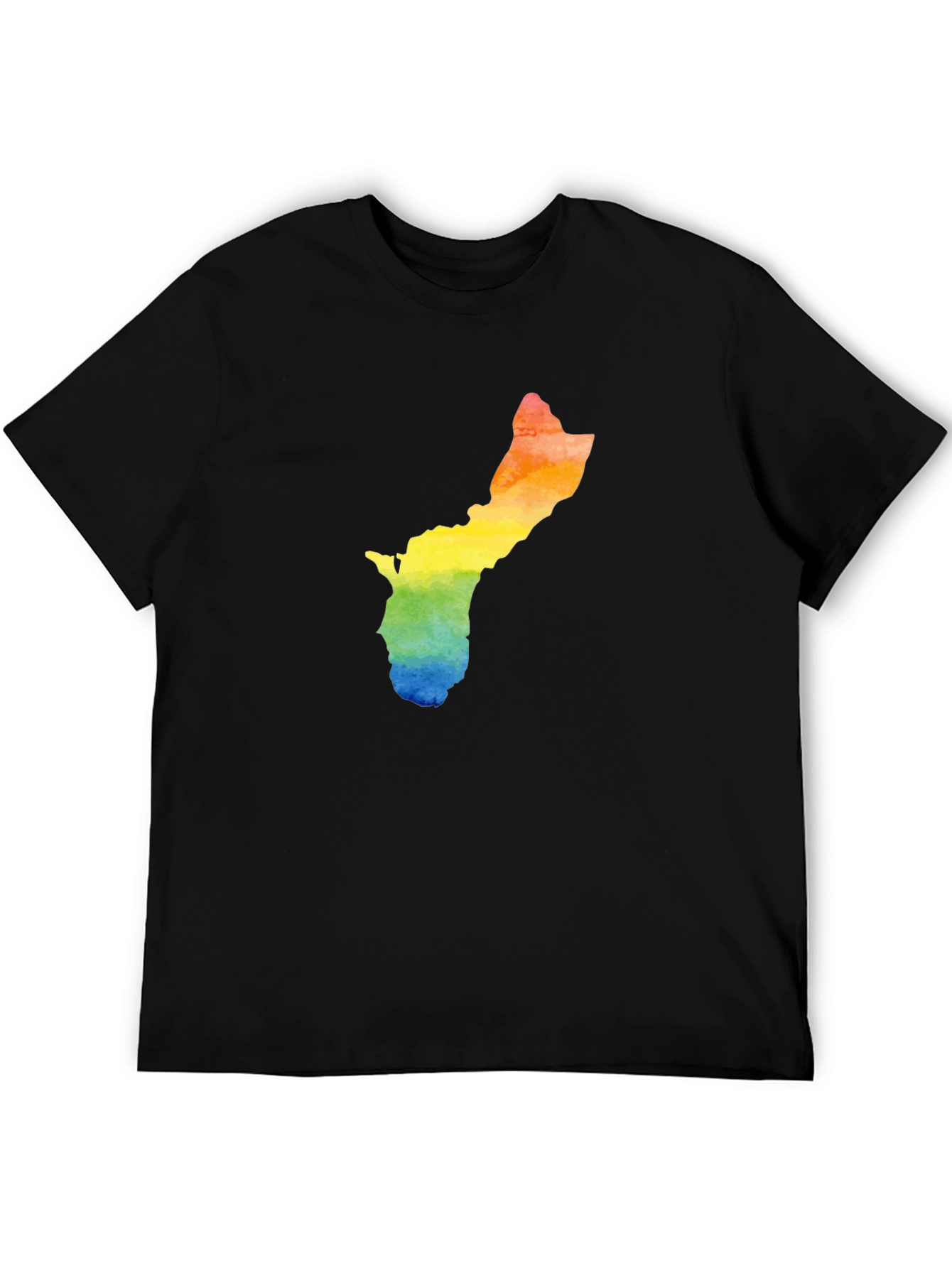 Rainbow Map T-Shirt - Black Cotton Tee