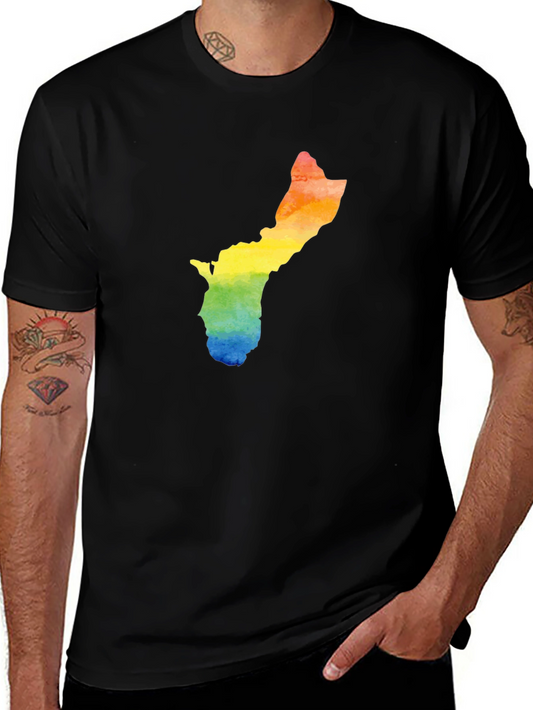 Rainbow Map T-Shirt - Black Cotton Tee