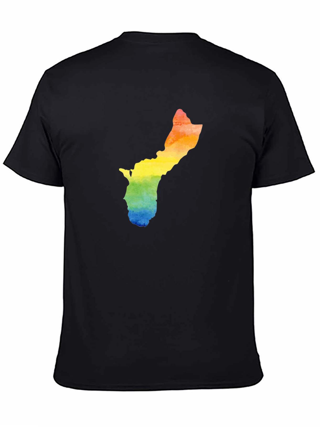 Rainbow Map T-Shirt - Black Cotton Tee