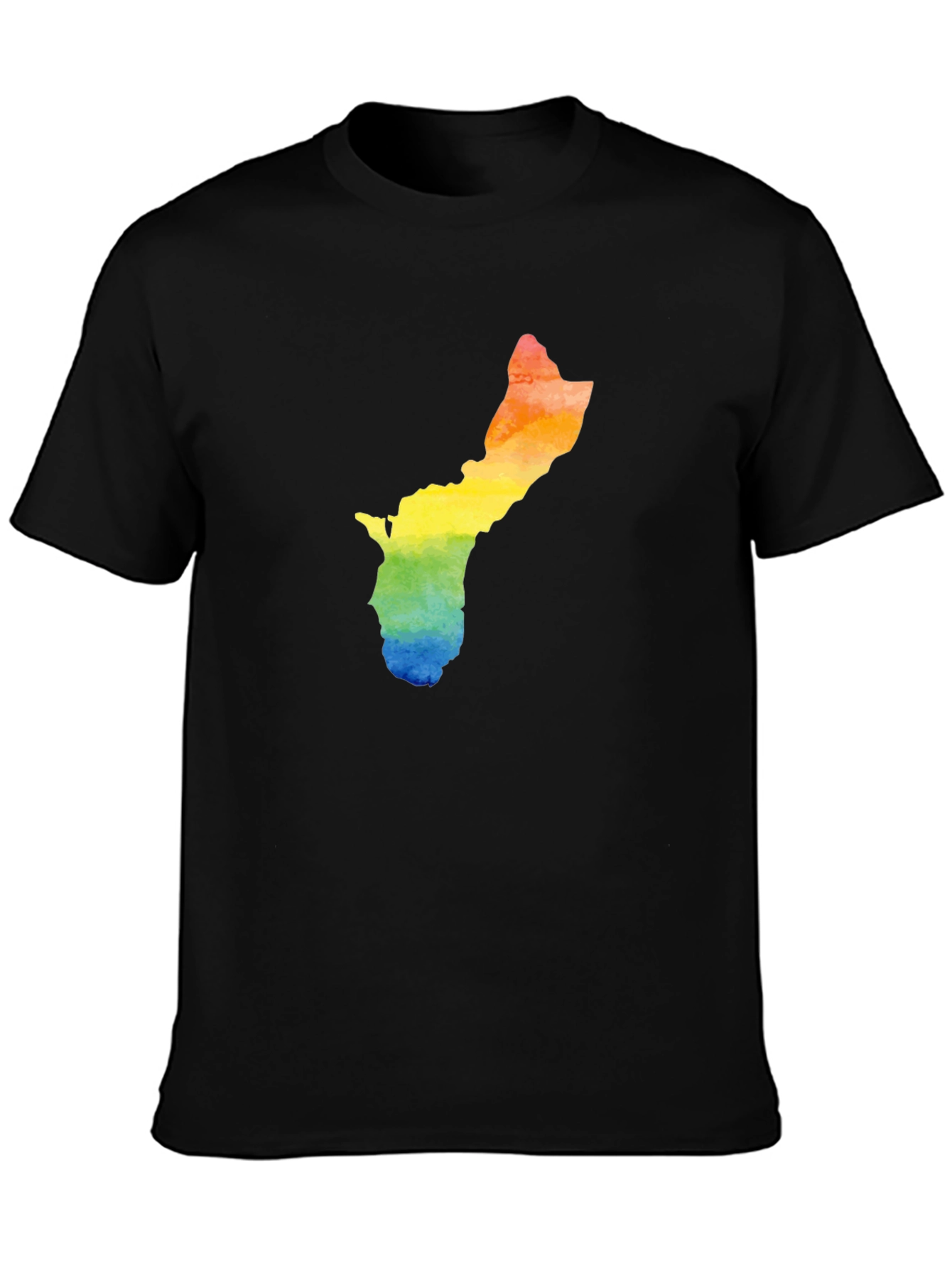 Rainbow Map T-Shirt - Black Cotton Tee