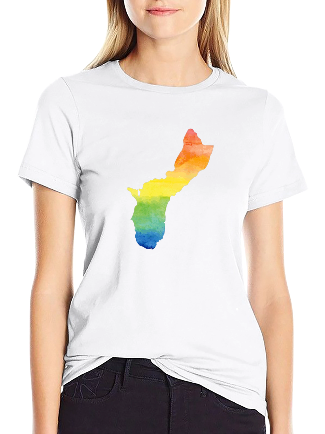 Rainbow Map T-Shirt - Black Cotton Tee