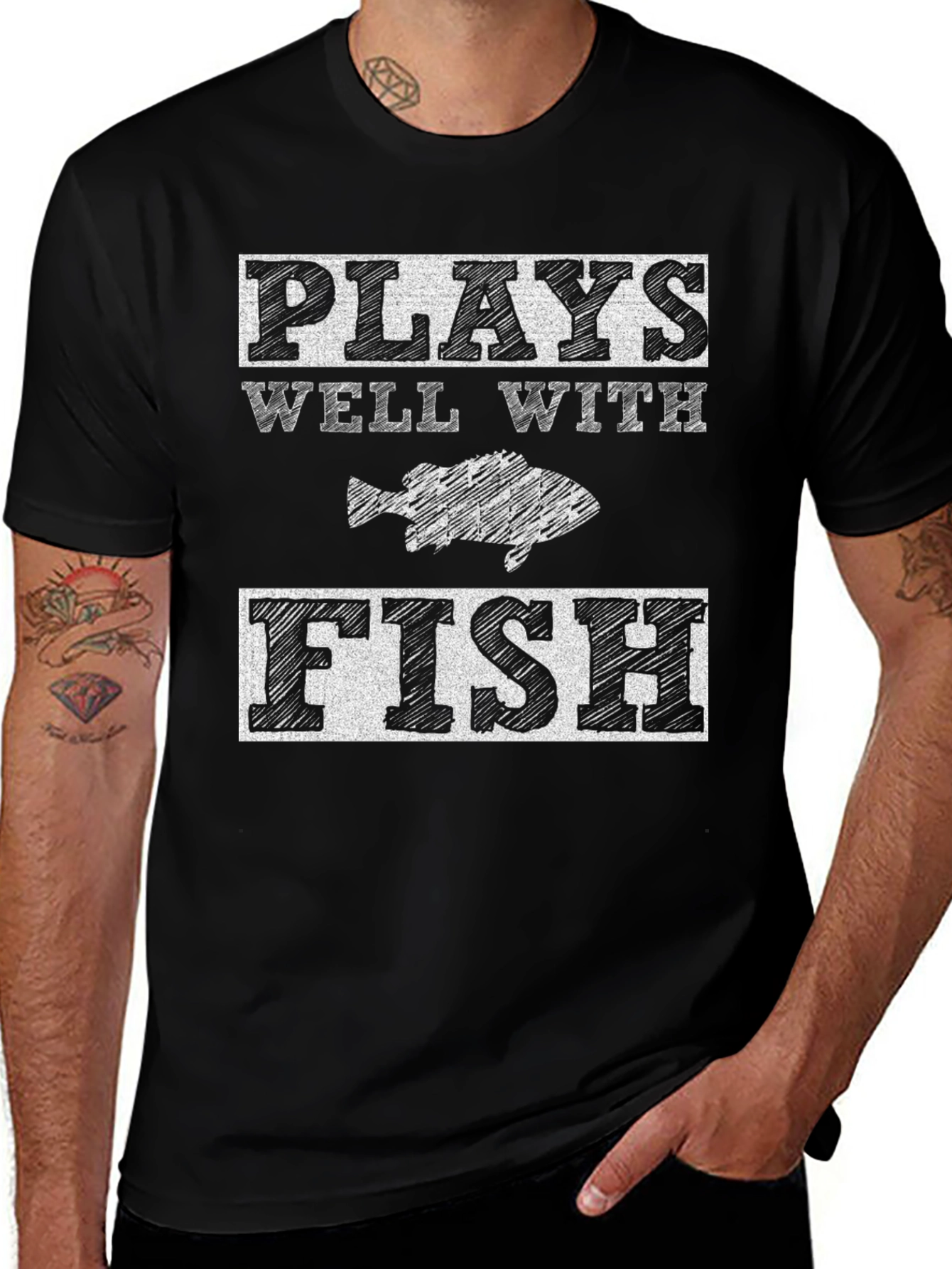 Plays Well With Fish Graphic Tee