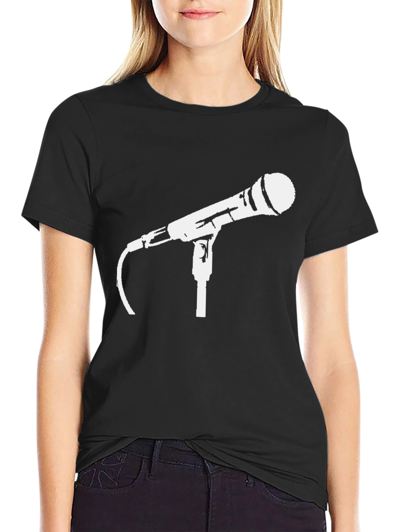Microphone Graphic Tee - Classic Music Lover T-Shirt
