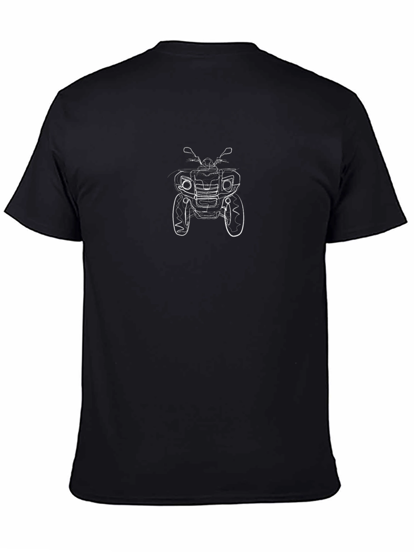 ATV Line Art Graphic Tee - Black Cotton T-Shirt