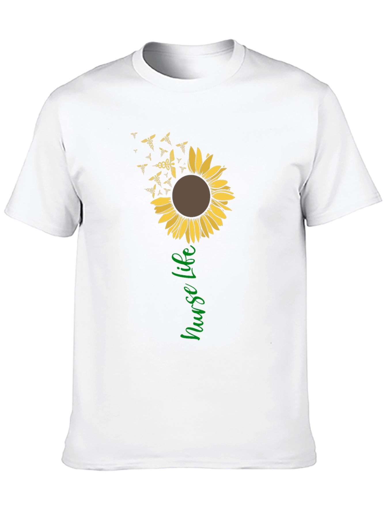 Nurse Life Sunflower Graphic T-Shirt - Black