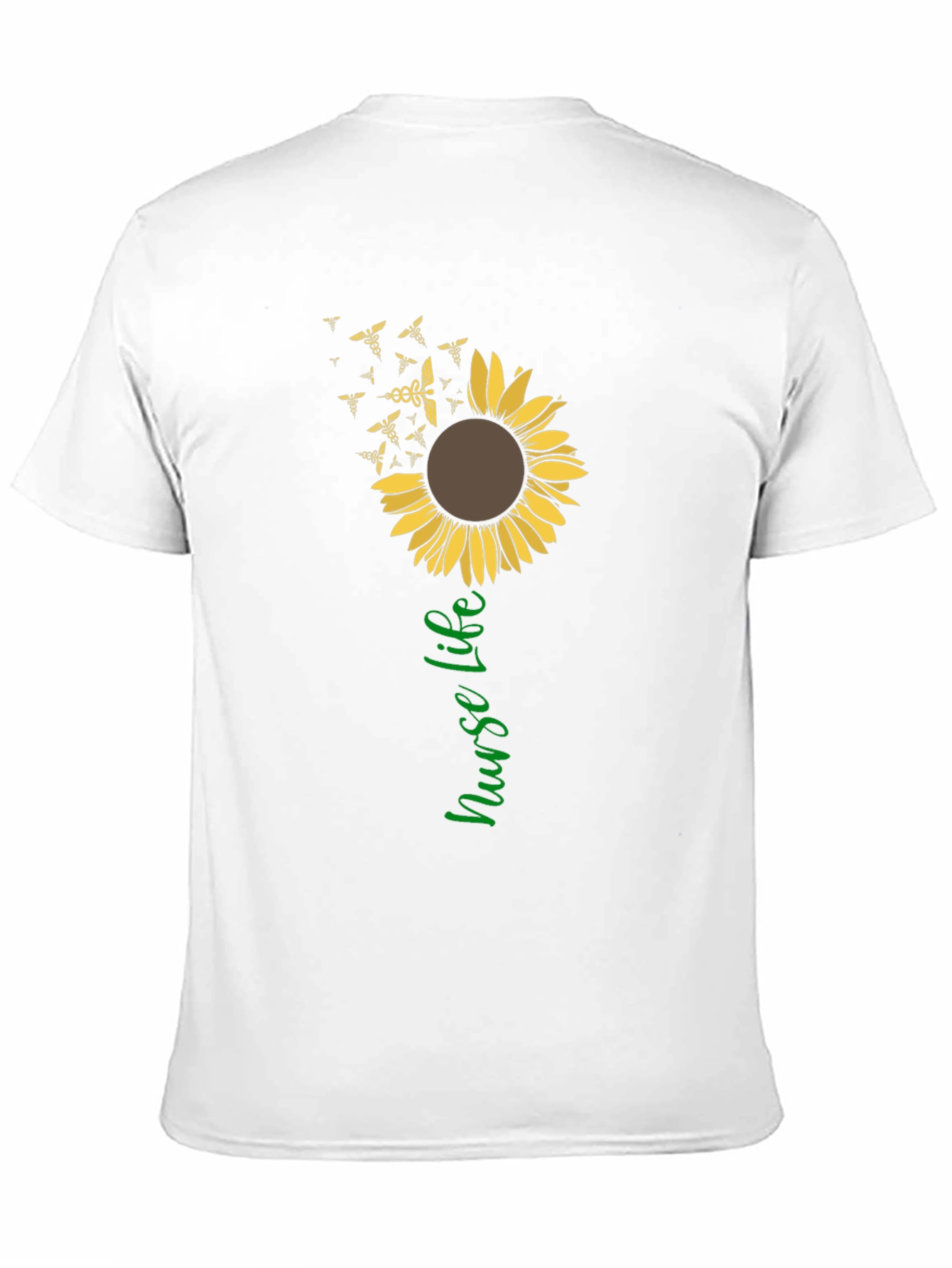 Nurse Life Sunflower Graphic T-Shirt - Black
