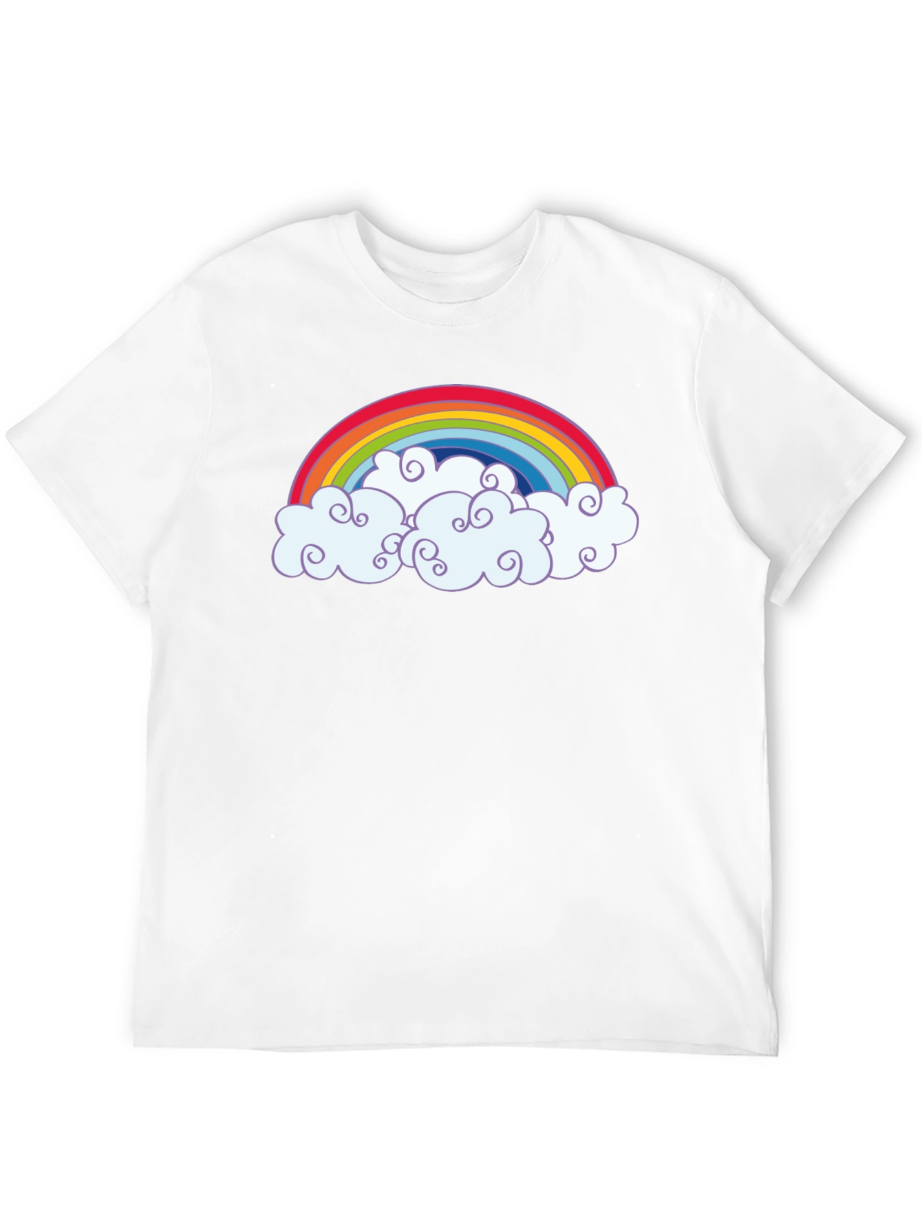 Rainbow Clouds Graphic T-Shirt - Black