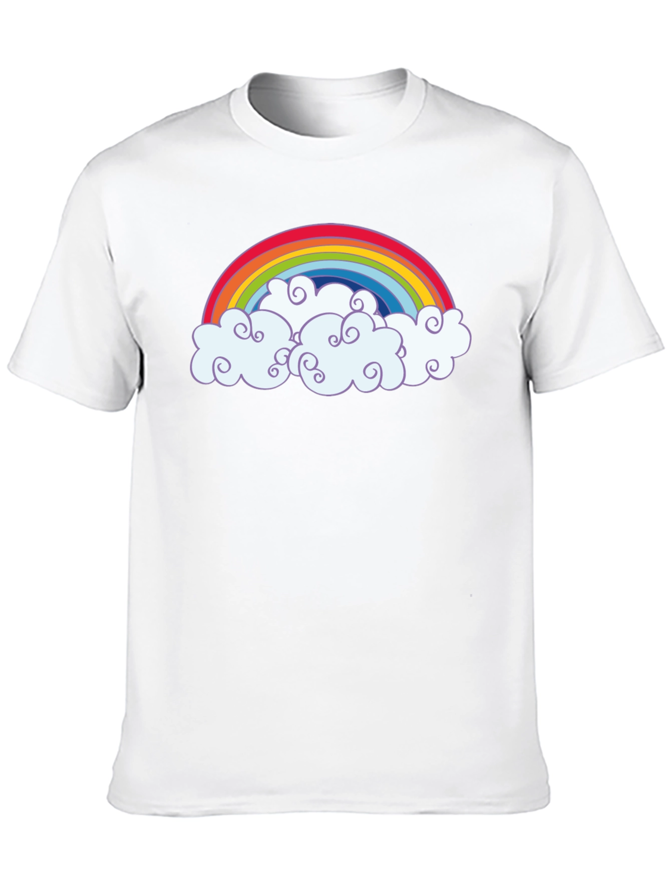 Rainbow Clouds Graphic T-Shirt - Black
