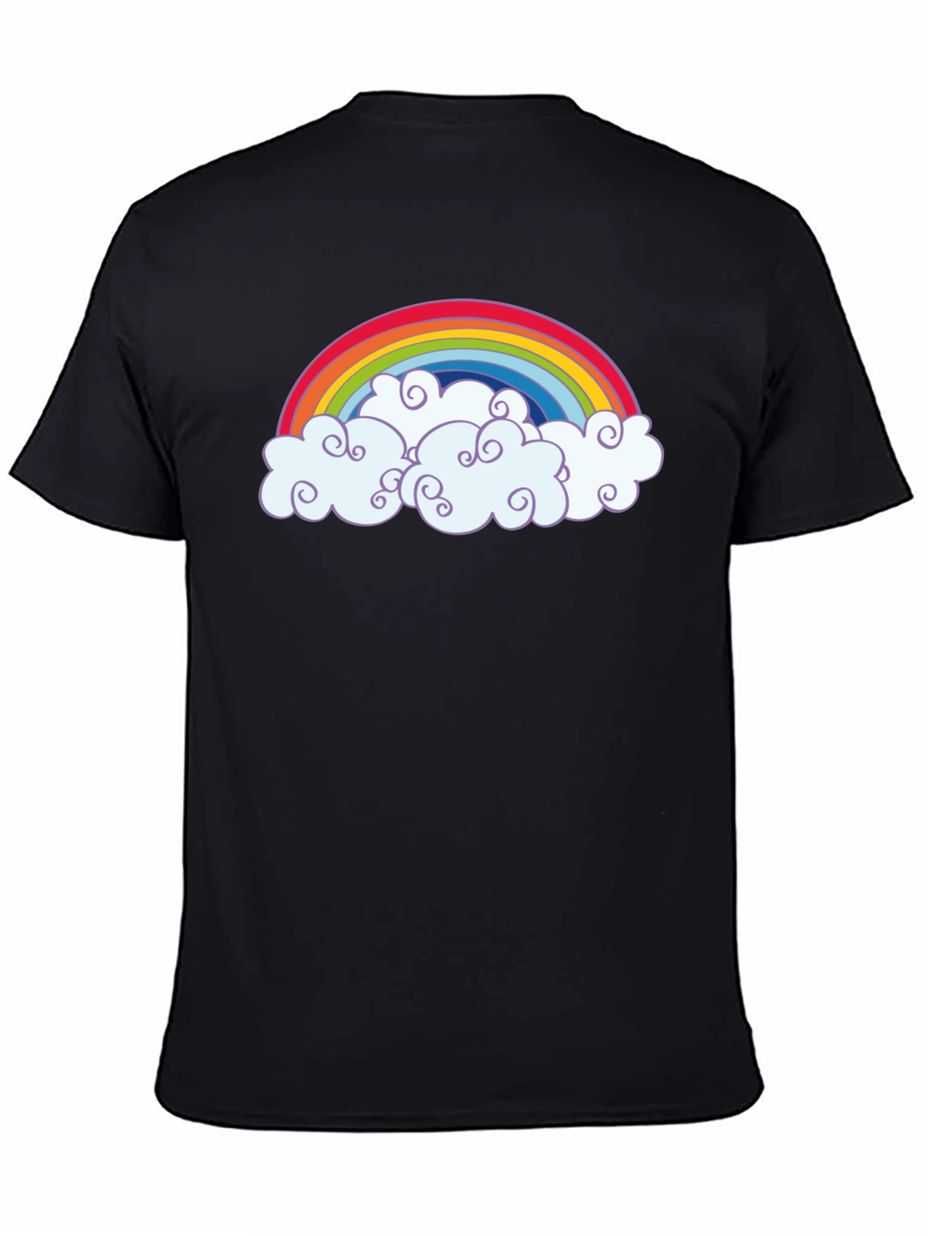 Rainbow Clouds Graphic T-Shirt - Black