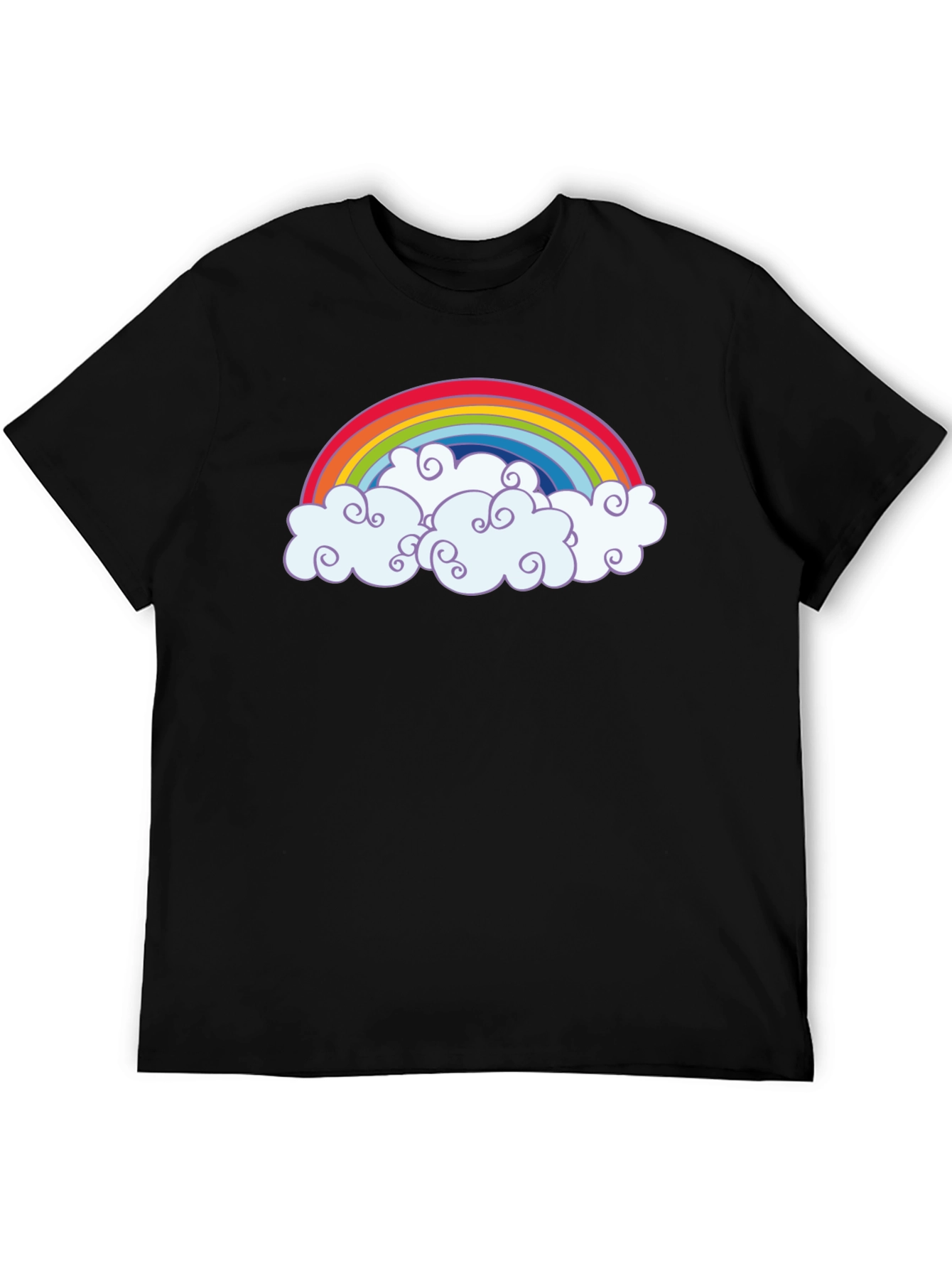 Rainbow Clouds Graphic T-Shirt - Black