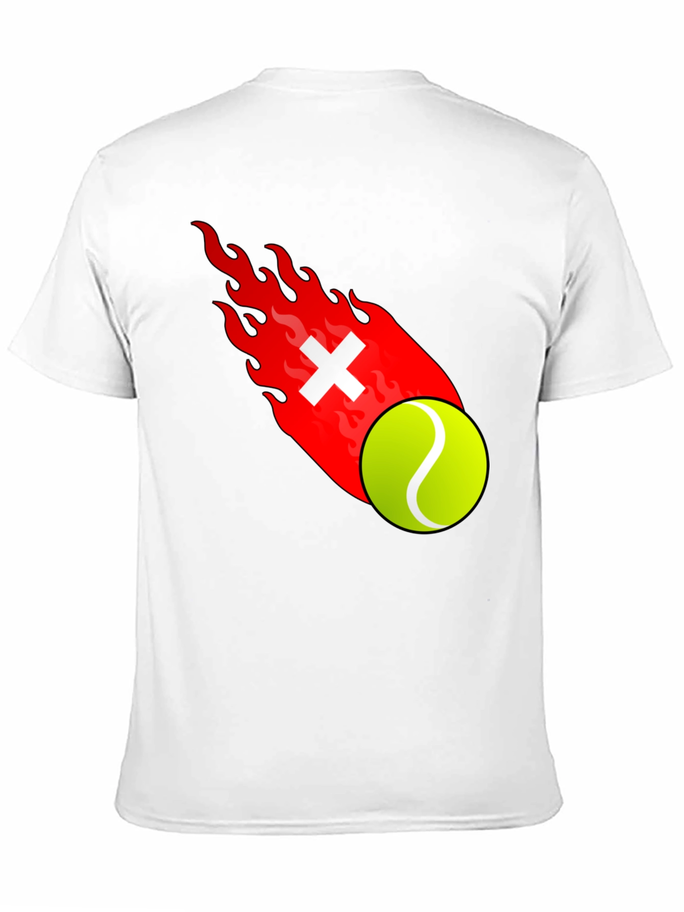 Fiery Tennis Ball Graphic T-Shirt