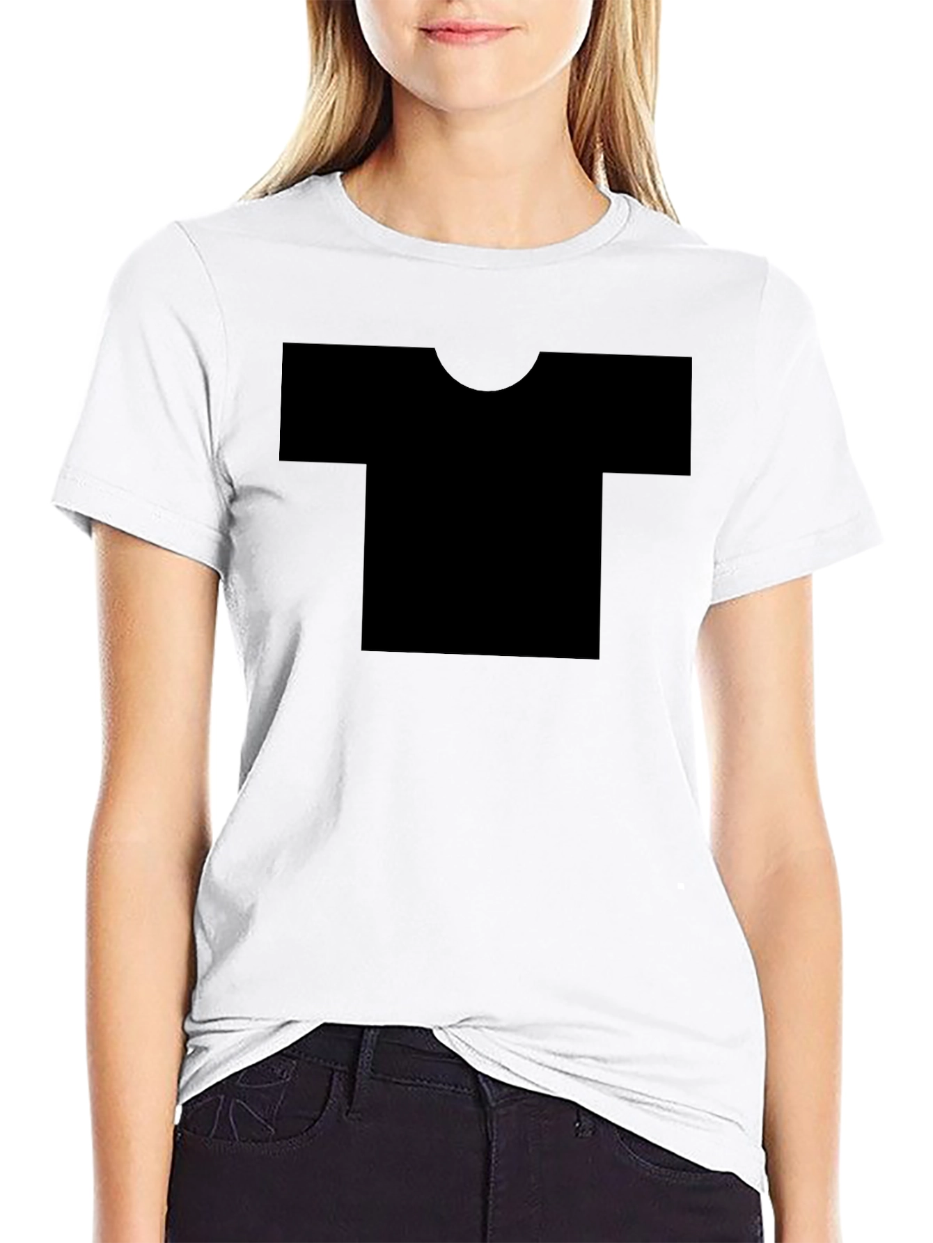 Plain Black Short Sleeve Crew Neck T-Shirt