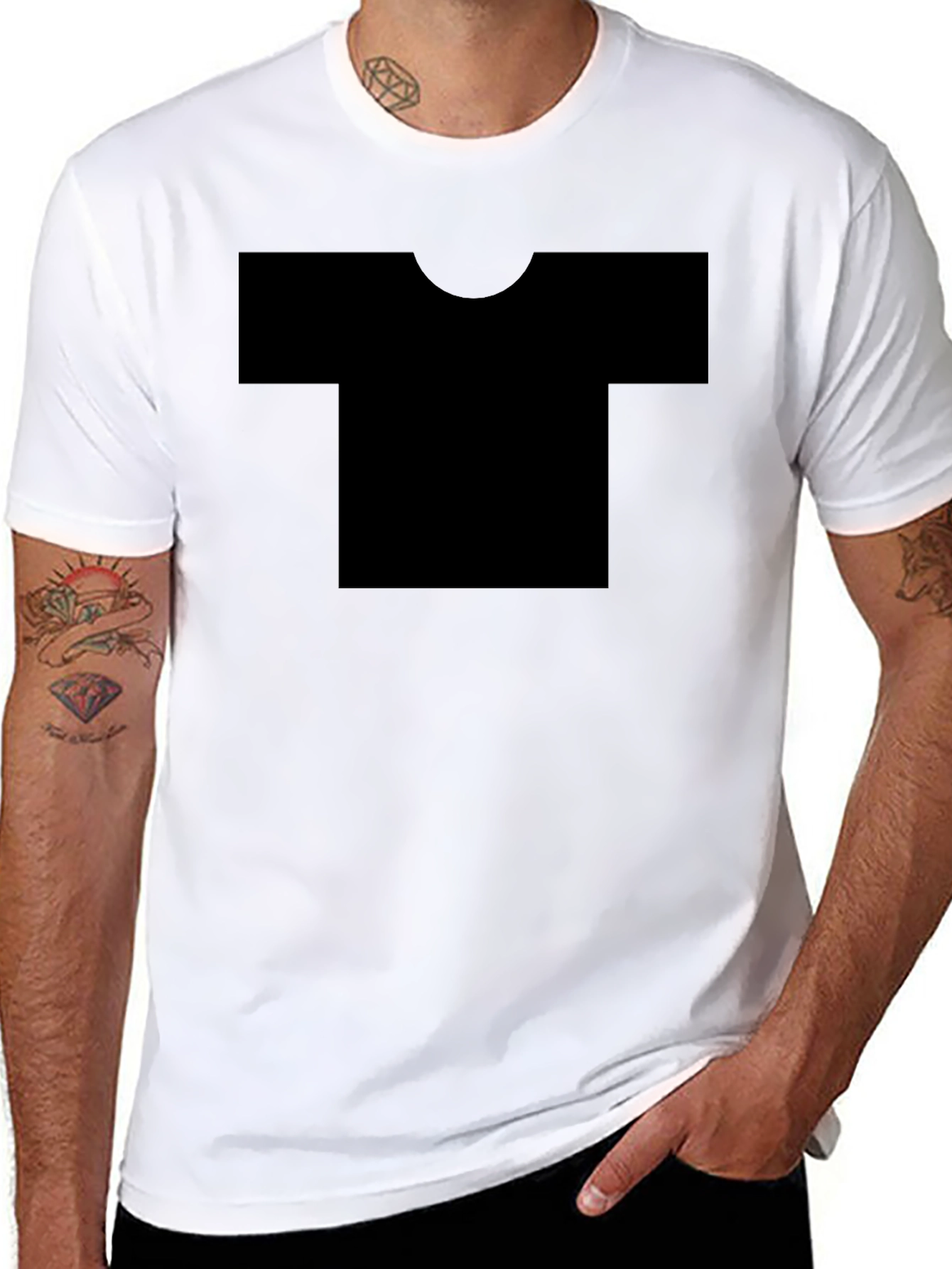 Plain Black Short Sleeve Crew Neck T-Shirt