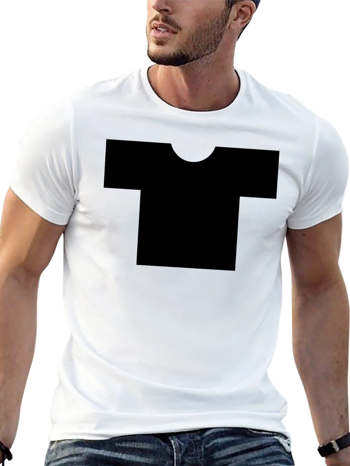 Plain Black Short Sleeve Crew Neck T-Shirt