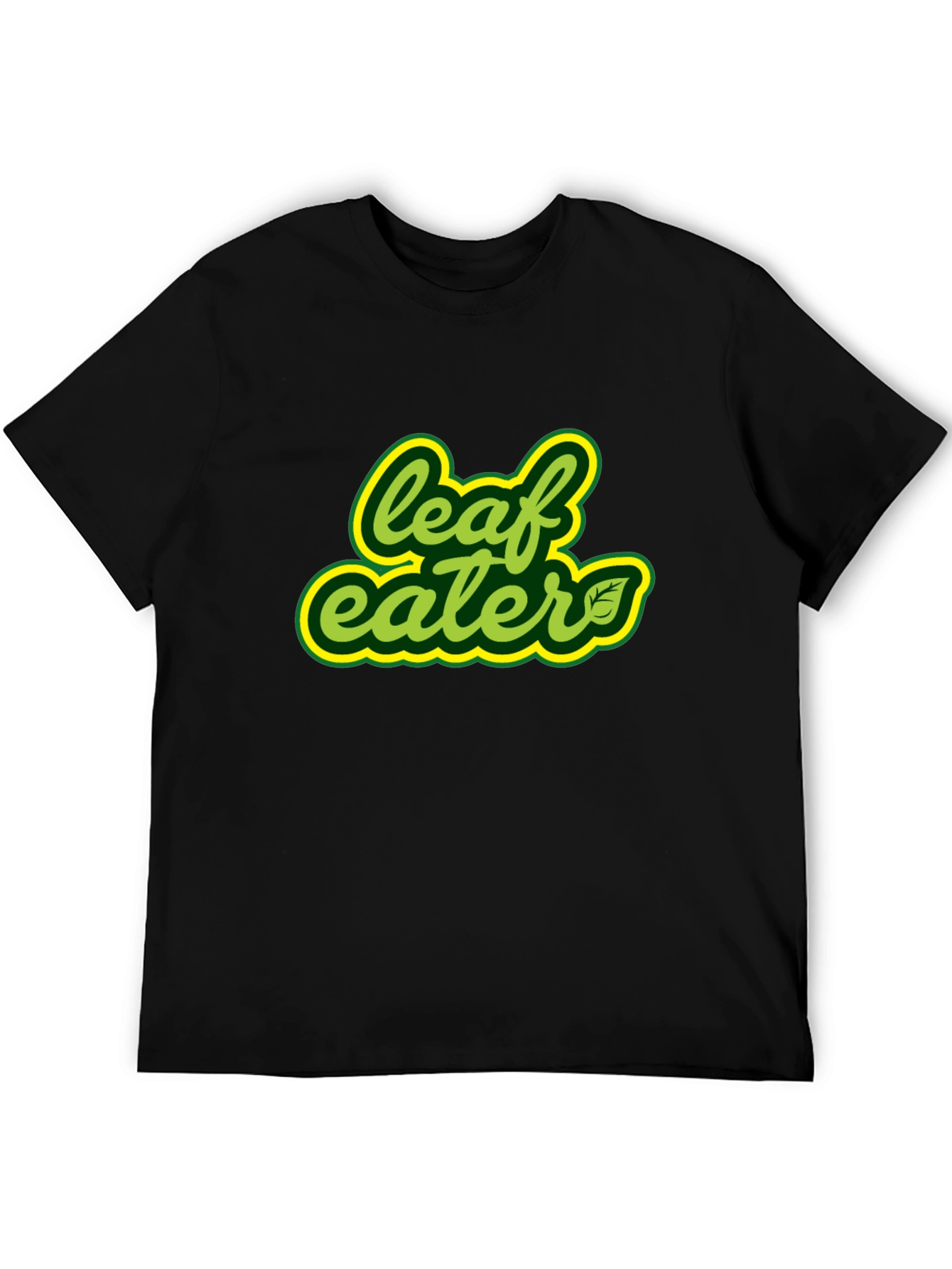 Leaf Eater Graphic Tee - Black Cotton T-Shirt