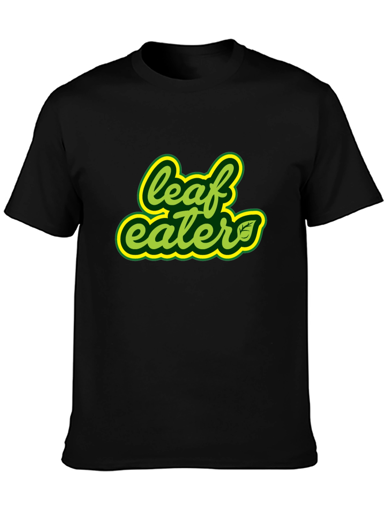 Leaf Eater Graphic Tee - Black Cotton T-Shirt