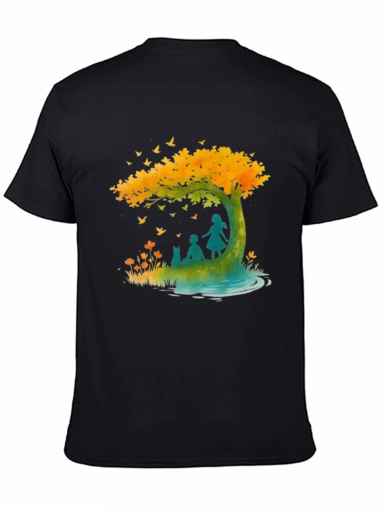 Natures Embrace Graphic Tee - Relaxed Fit Black T-Shirt