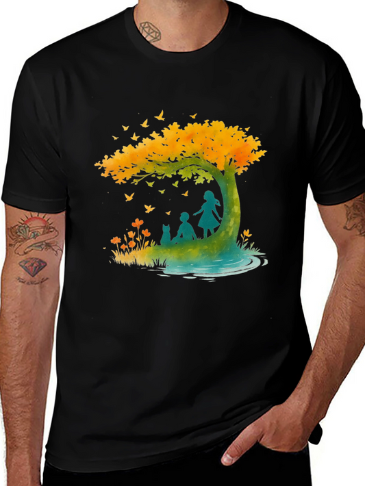 Natures Embrace Graphic Tee - Relaxed Fit Black T-Shirt