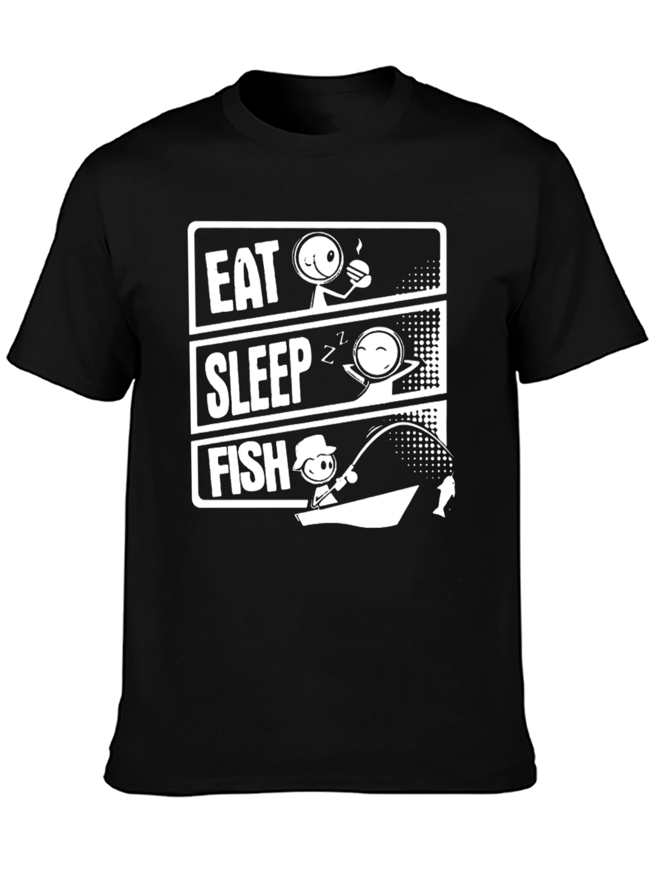 Eat Sleep Fish Graphic T-Shirt