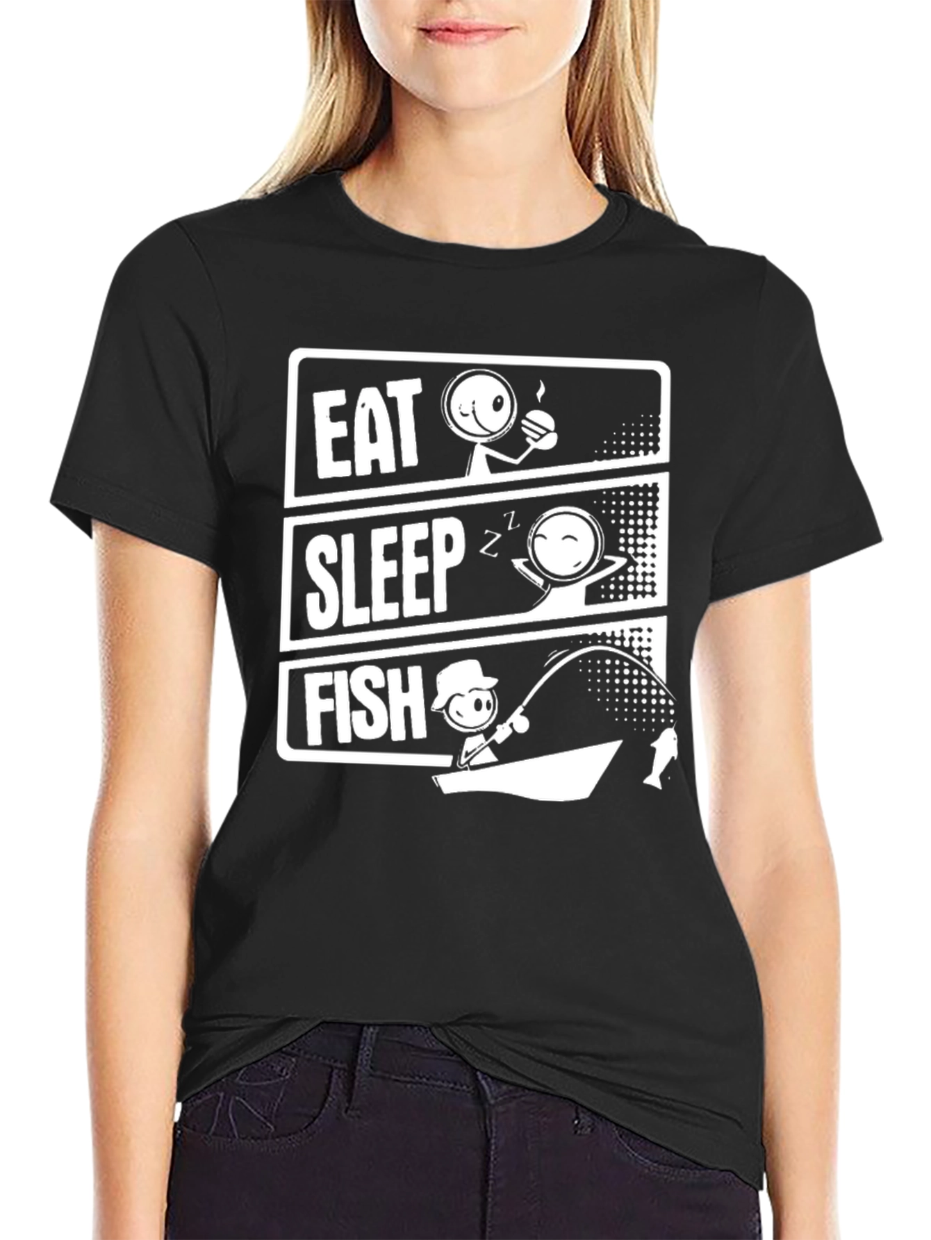 Eat Sleep Fish Graphic T-Shirt