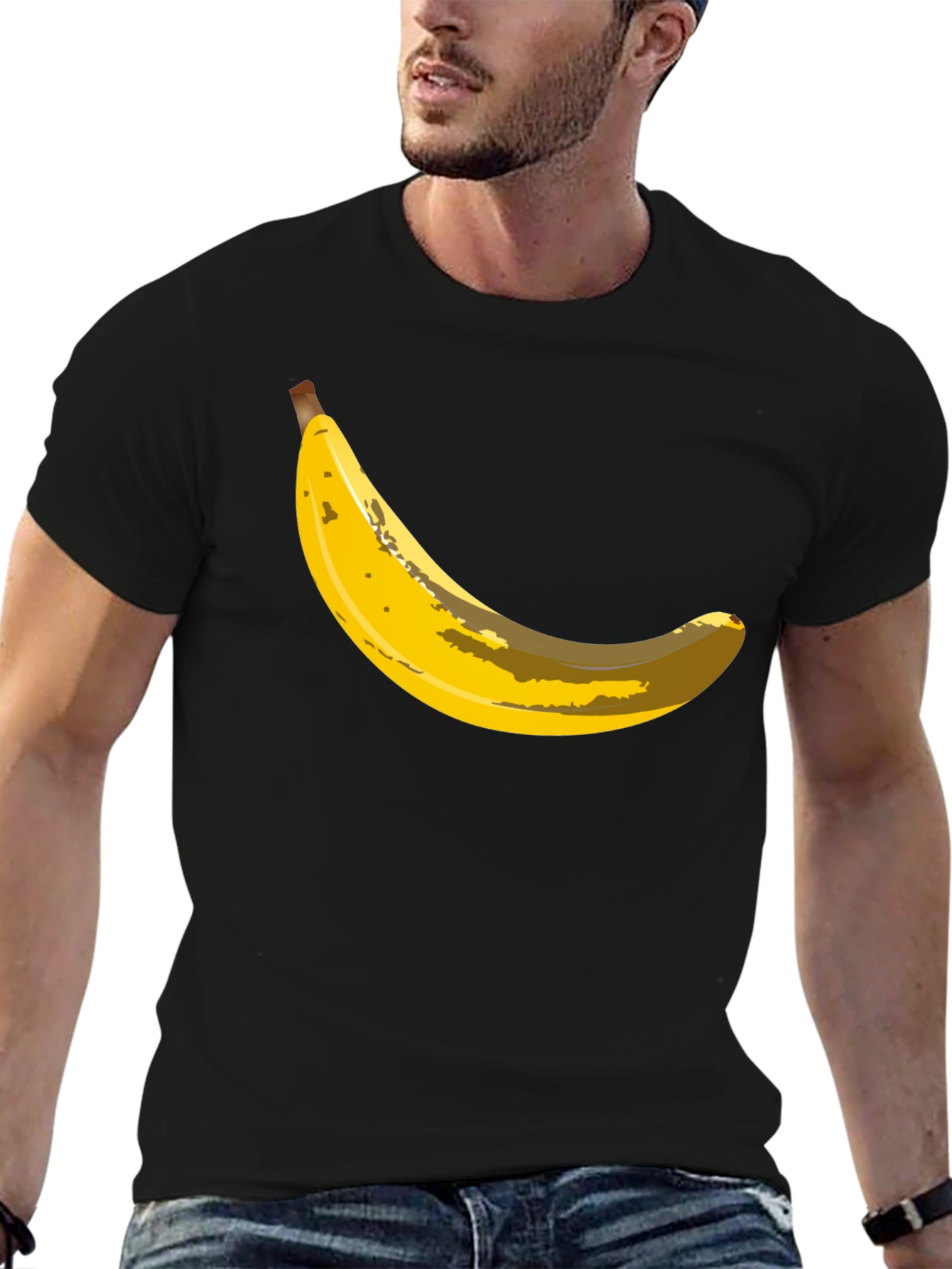 Banana Graphic Black T-Shirt - Novelty Fruit Tee