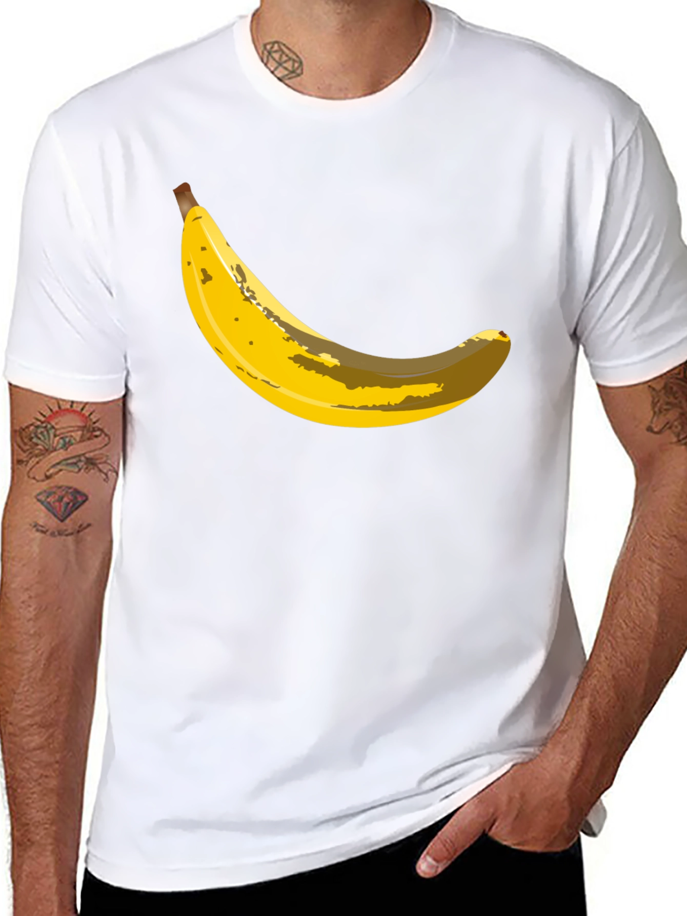 Banana Graphic Black T-Shirt - Novelty Fruit Tee