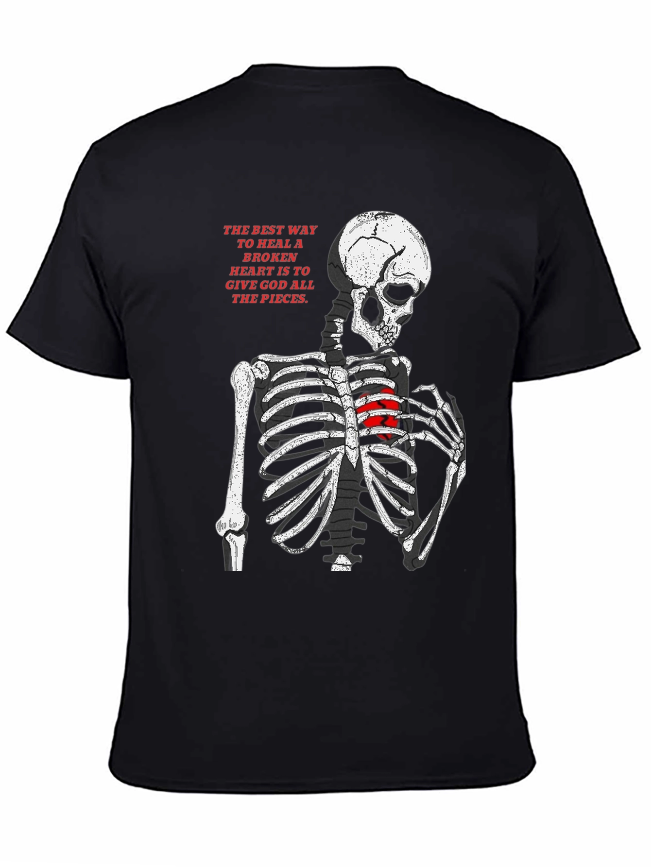 Skeleton Heart T-Shirt - Broken Heart Healing Graphic Tee