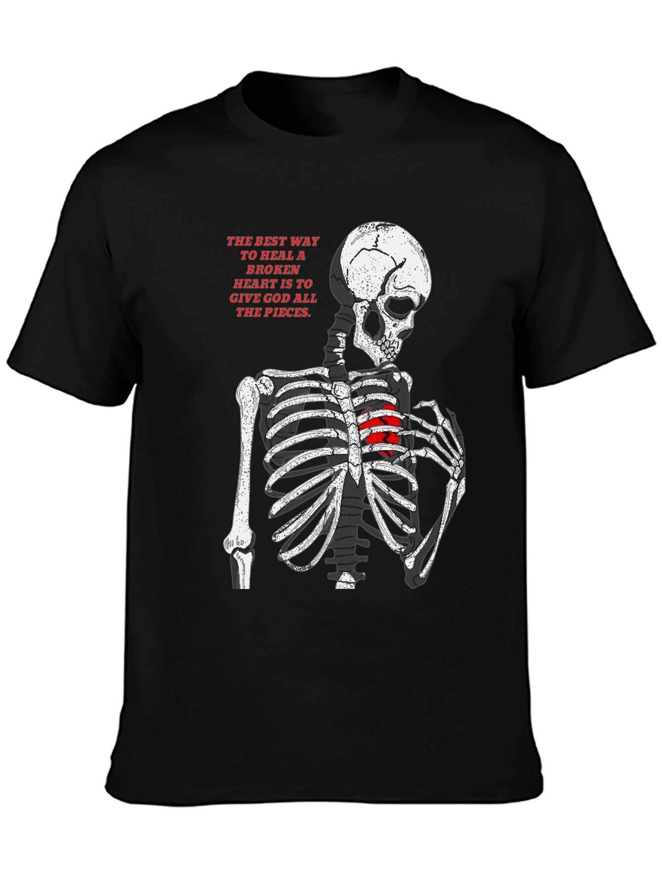 Skeleton Heart T-Shirt - Broken Heart Healing Graphic Tee